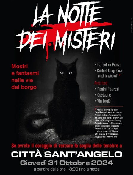 locandina la notte dei mister halloween città sant'angelo